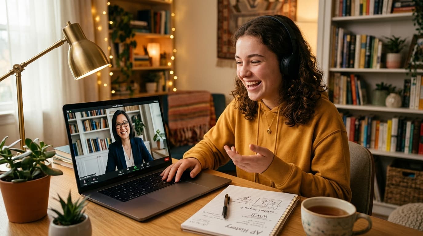 Student engaged in an interactive Samin Home Tutors online lesson